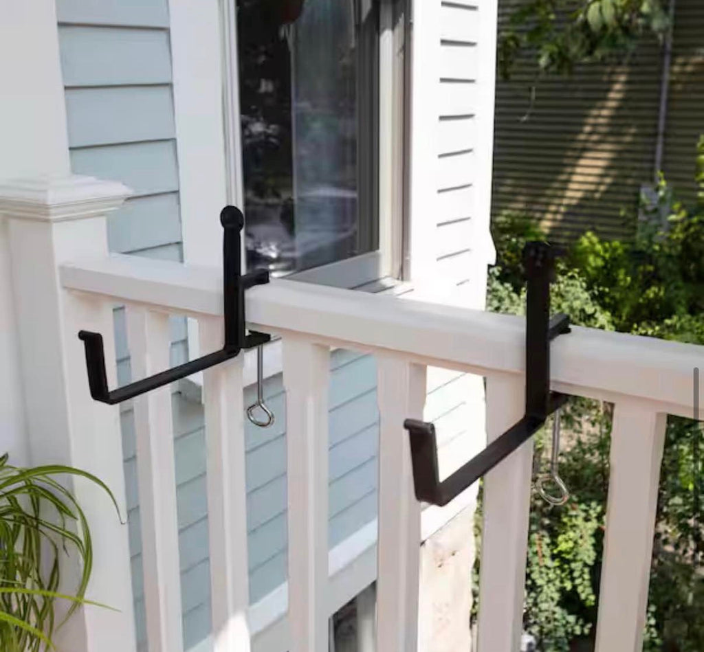 Pair of Clamp-On Flower Box Metal Brackets