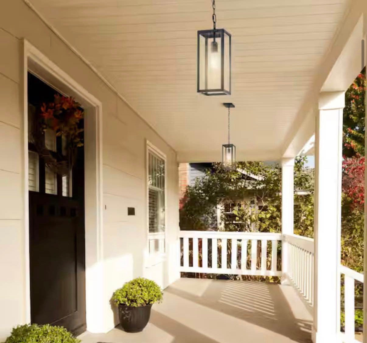 78 inches Modern Matte Black Outdoor Hanging Light Pendant