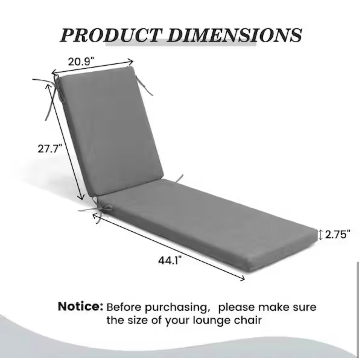 Outdoor Chaise Lounge Cushions 2-Piece