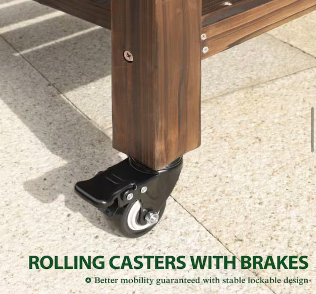 48 in. Raised Garden Bed with Lockable Wheels