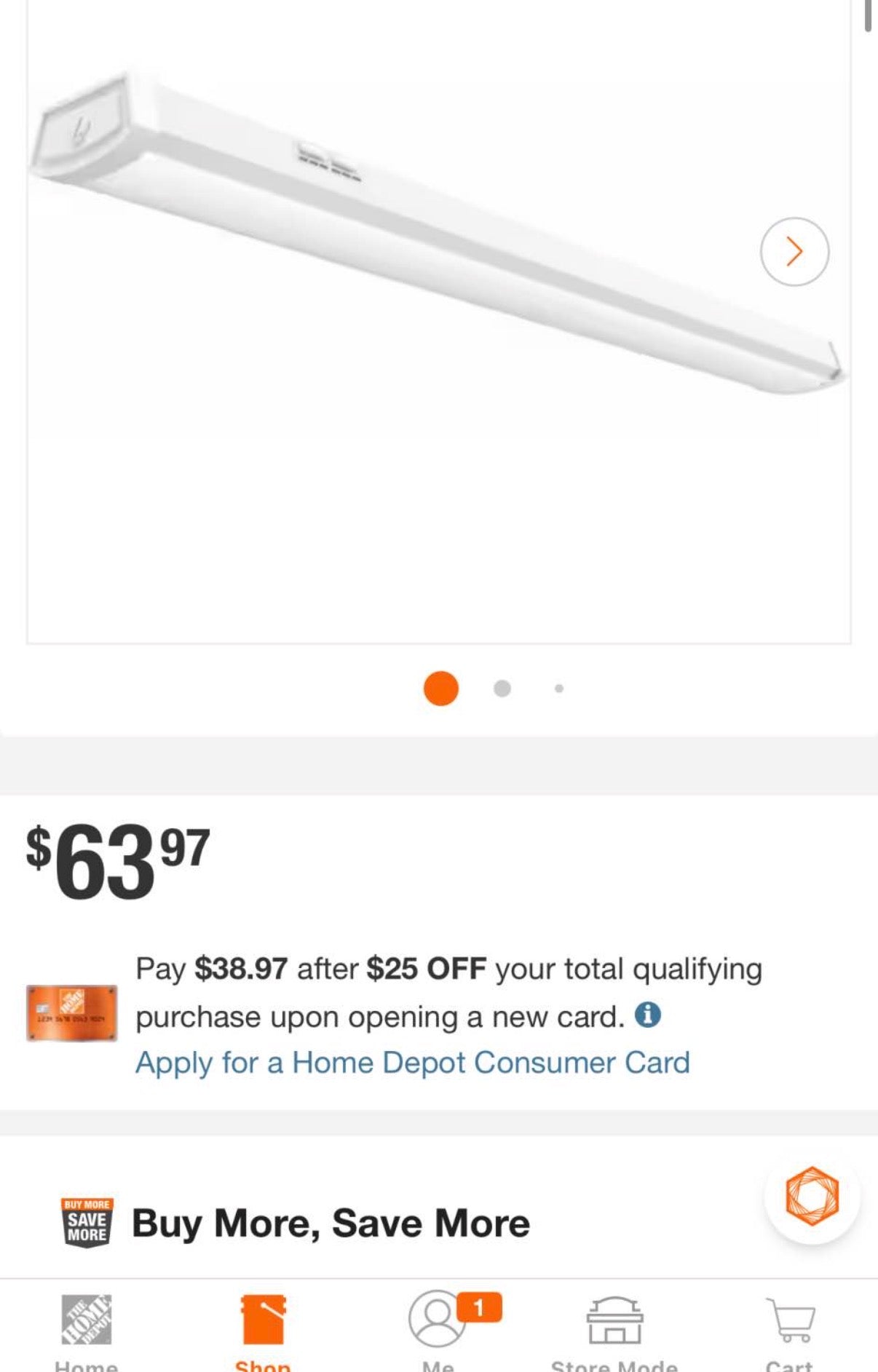 4 ft adjustable lumens LED light