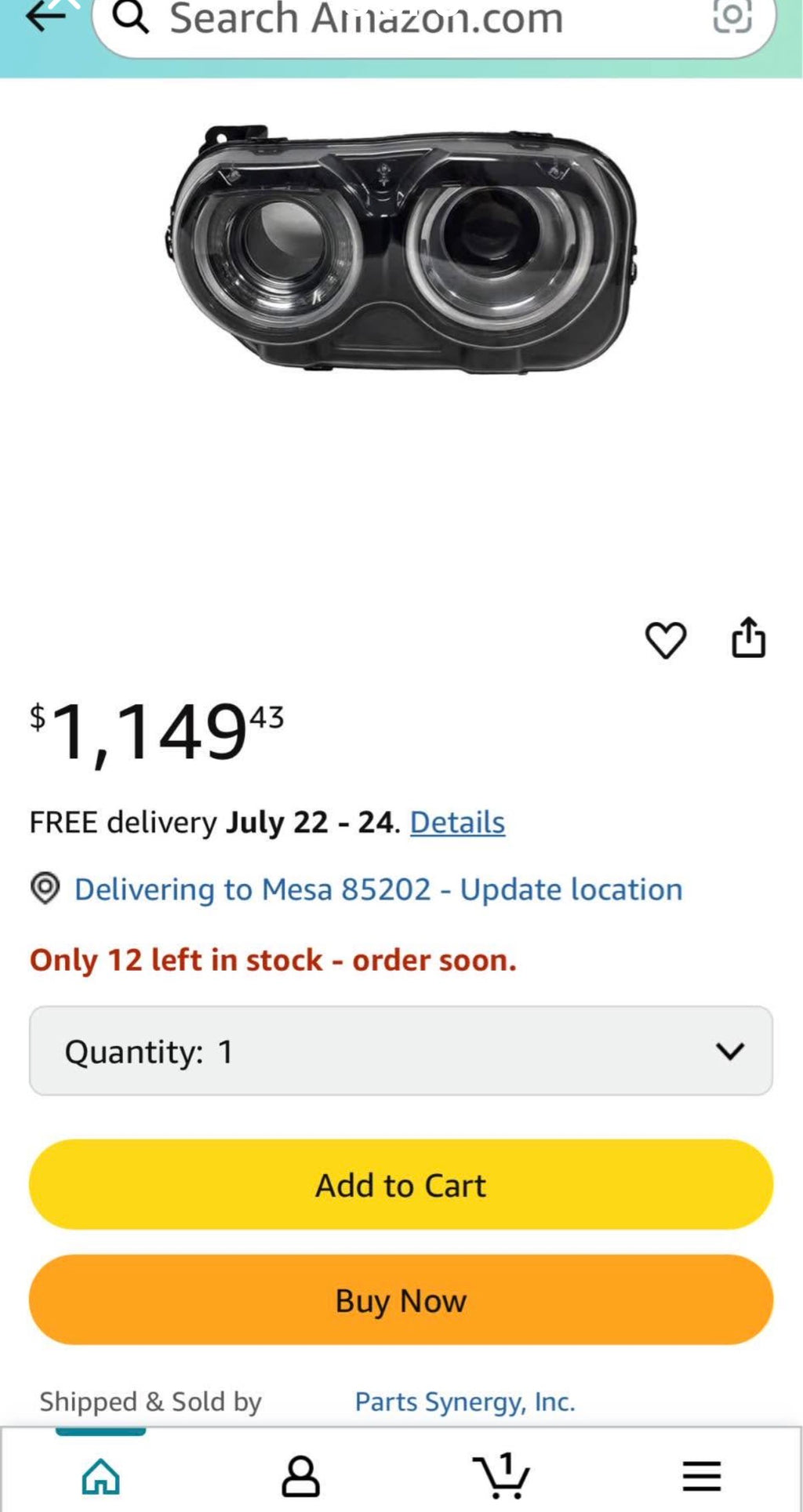 New Left Headlights Fits Dodge Challenger 2015-2023