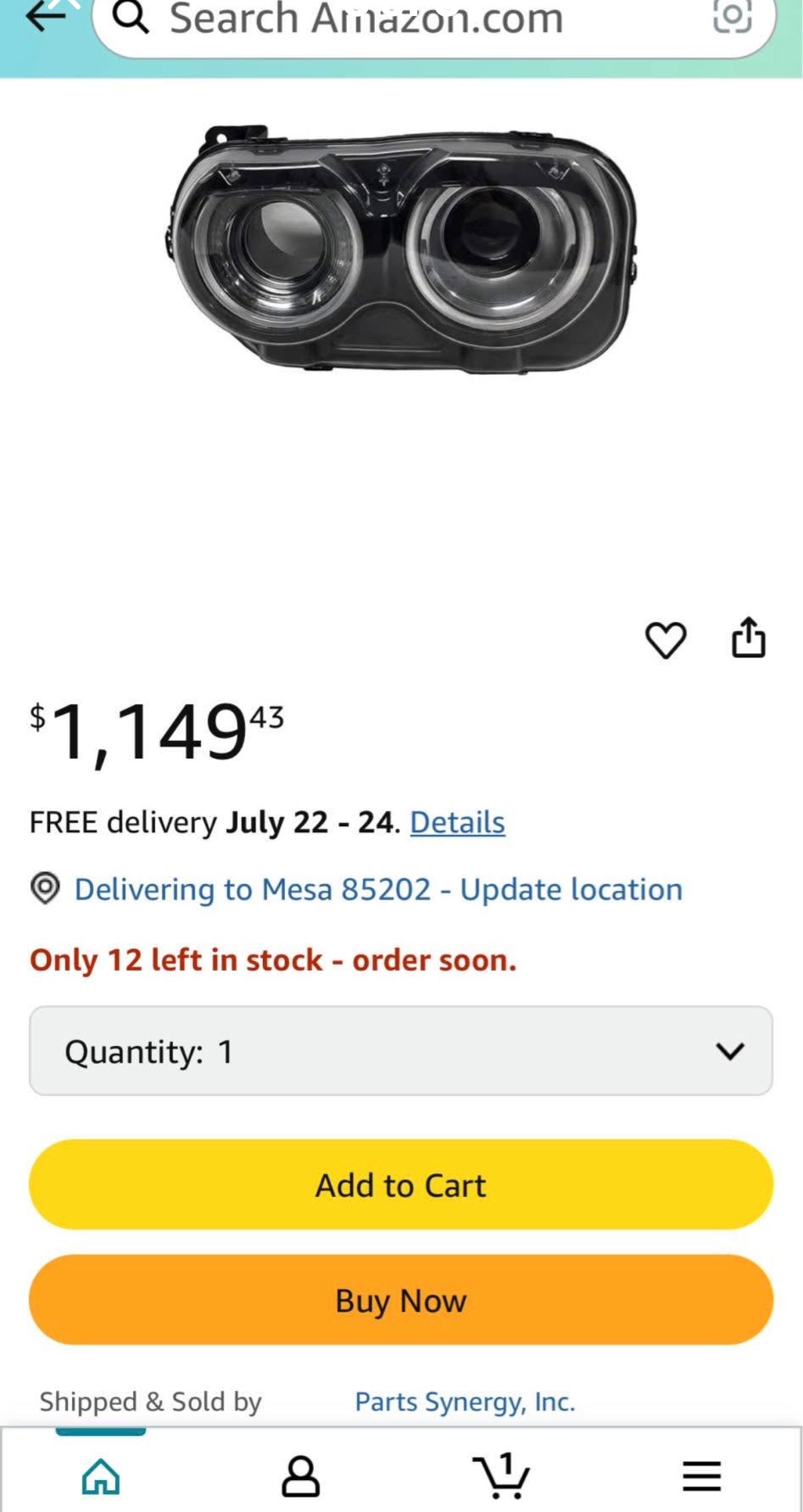 New Left Headlights Fits Dodge Challenger 2015-2023