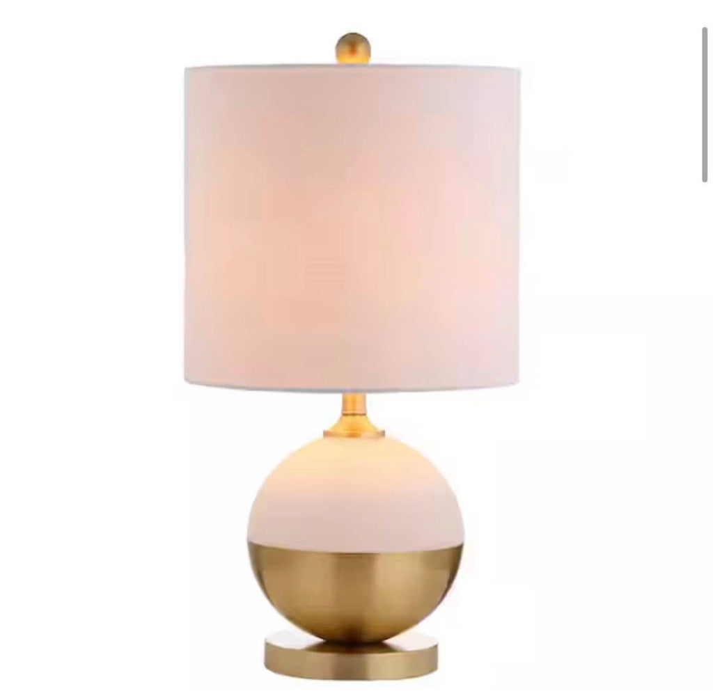Carr 23.5 in. H White/Brass Ceramic/Metal Table Lamp.