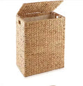 Woven Water Hyacinth Laundry Hamper with Lid