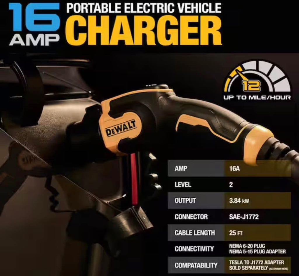 DEWALT Level-2 Portable Electric Vehicle EV Charger