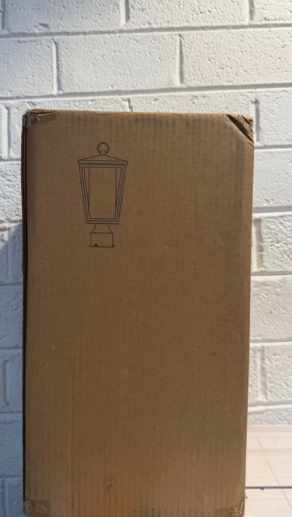 Modern 15.7 in. 1-Light Black Gold Metal Outdoor Post Light