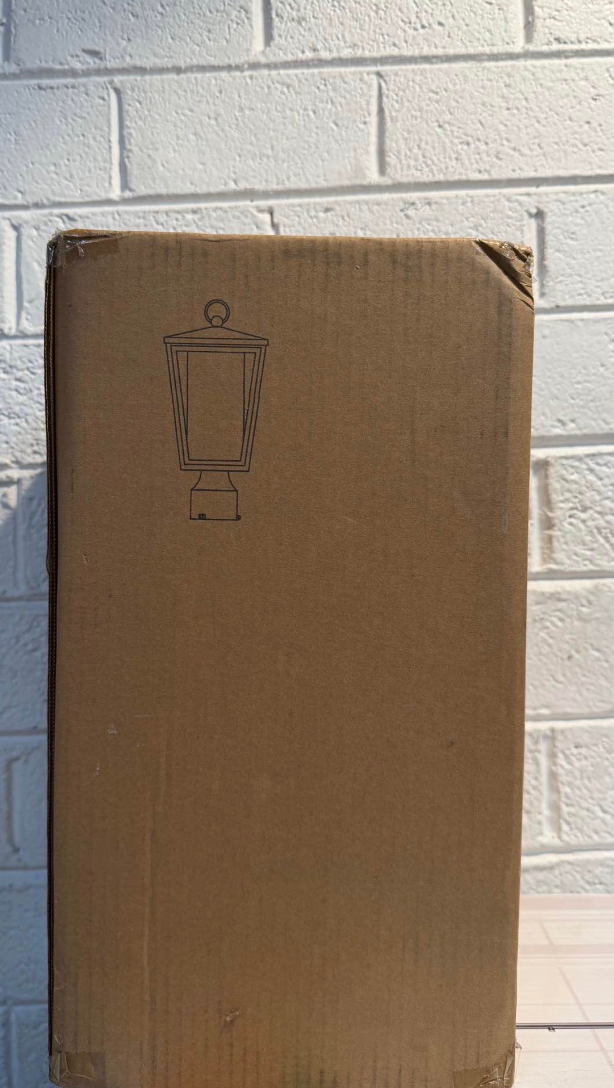 Modern 15.7 in. 1-Light Black Gold Metal Outdoor Post Light