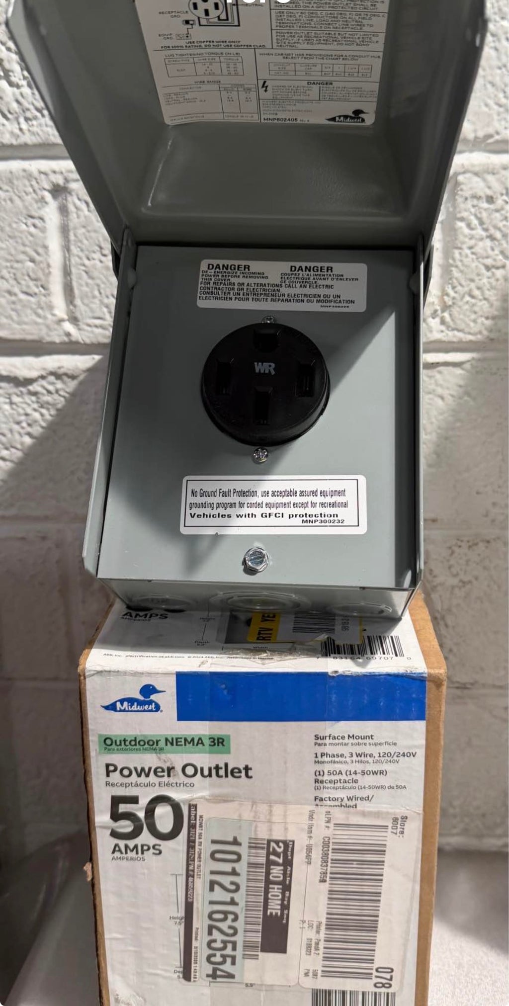 50 Amp Temporary RV Power Outlet