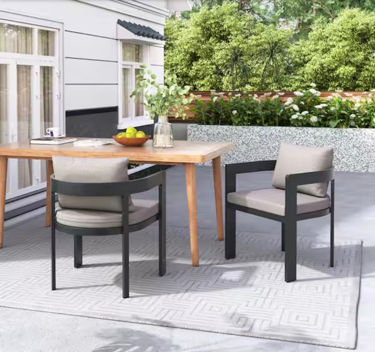Set of 2 Calistae Modern Outdoor Dining Chairs