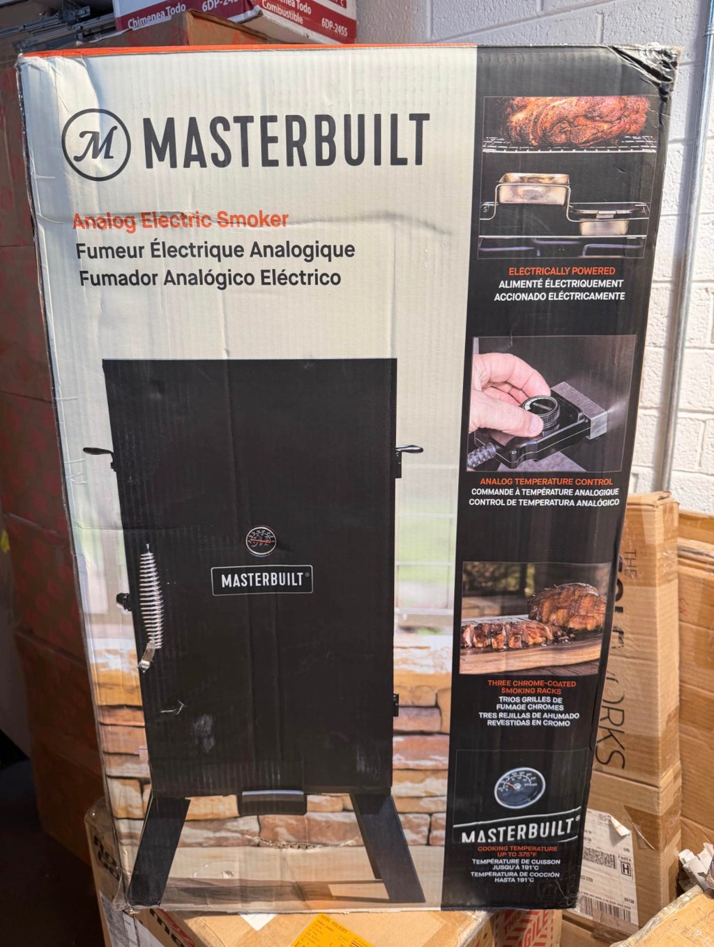 30 in. Analog Electric Smoker in Black with 3 Racks