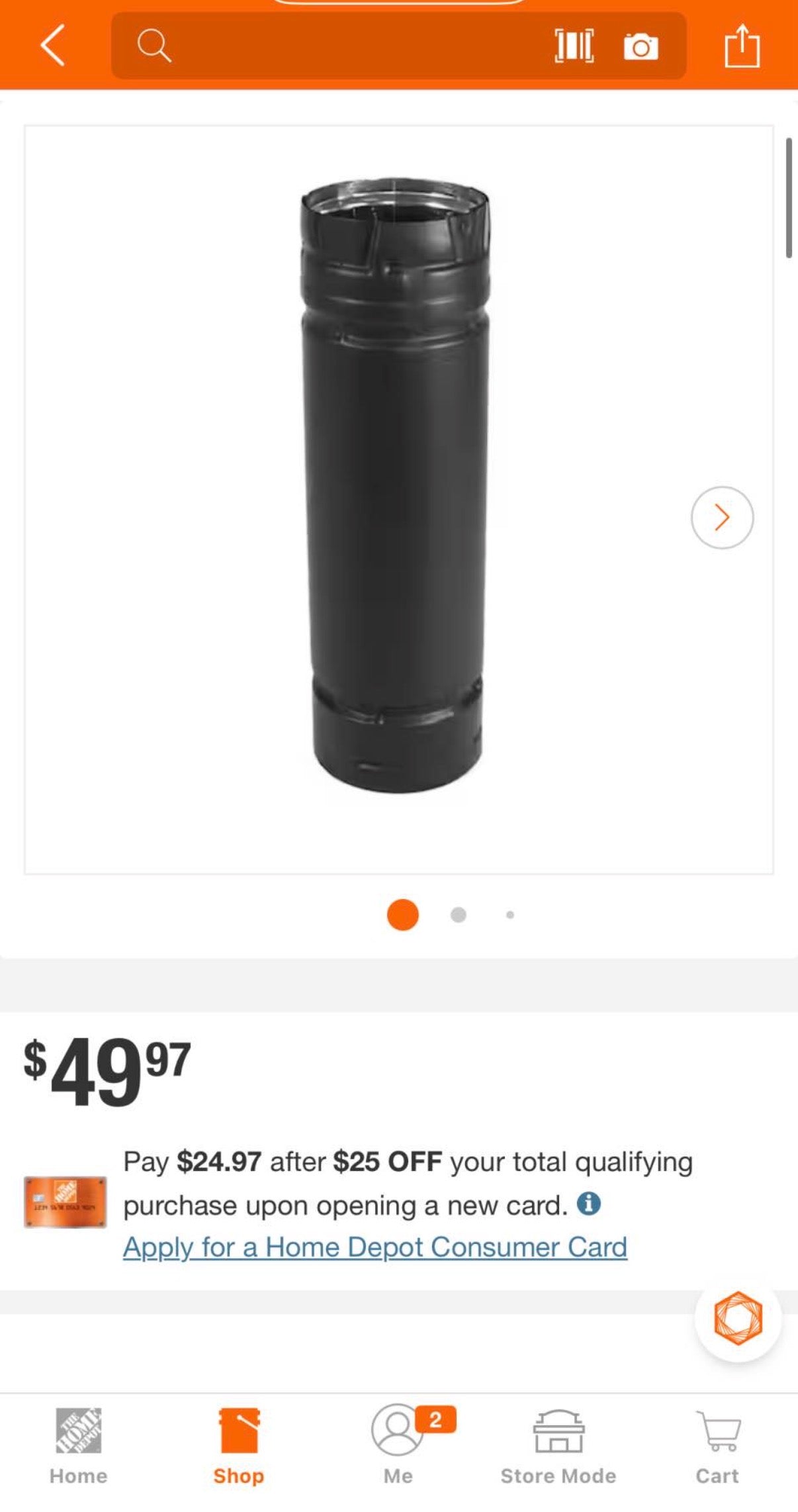 Multi-Fuel 3in. Diameter X 12in. Straight Pipe Length