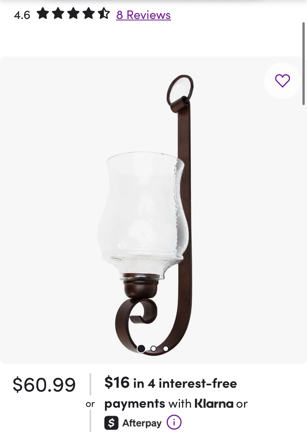 29'' H Iron Wall Wall Sconce