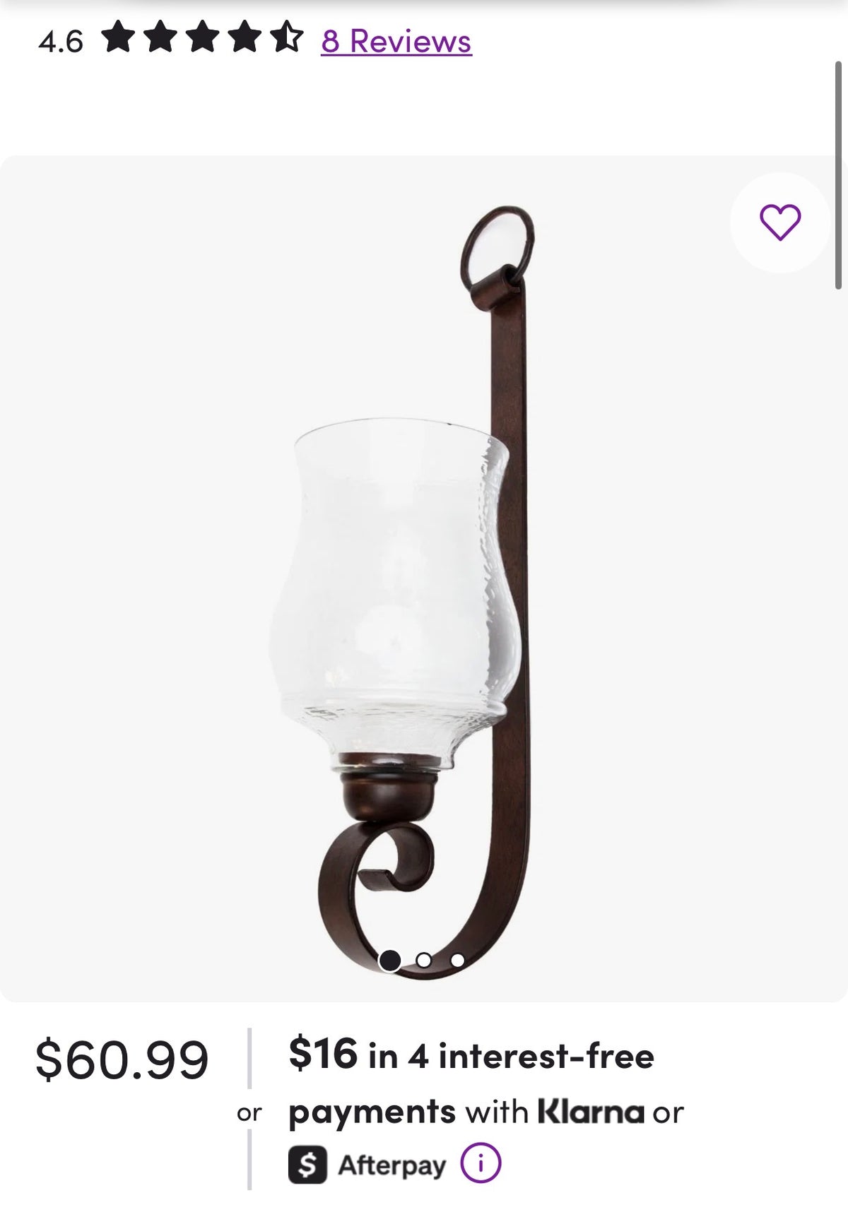 29'' H Iron Wall Wall Sconce