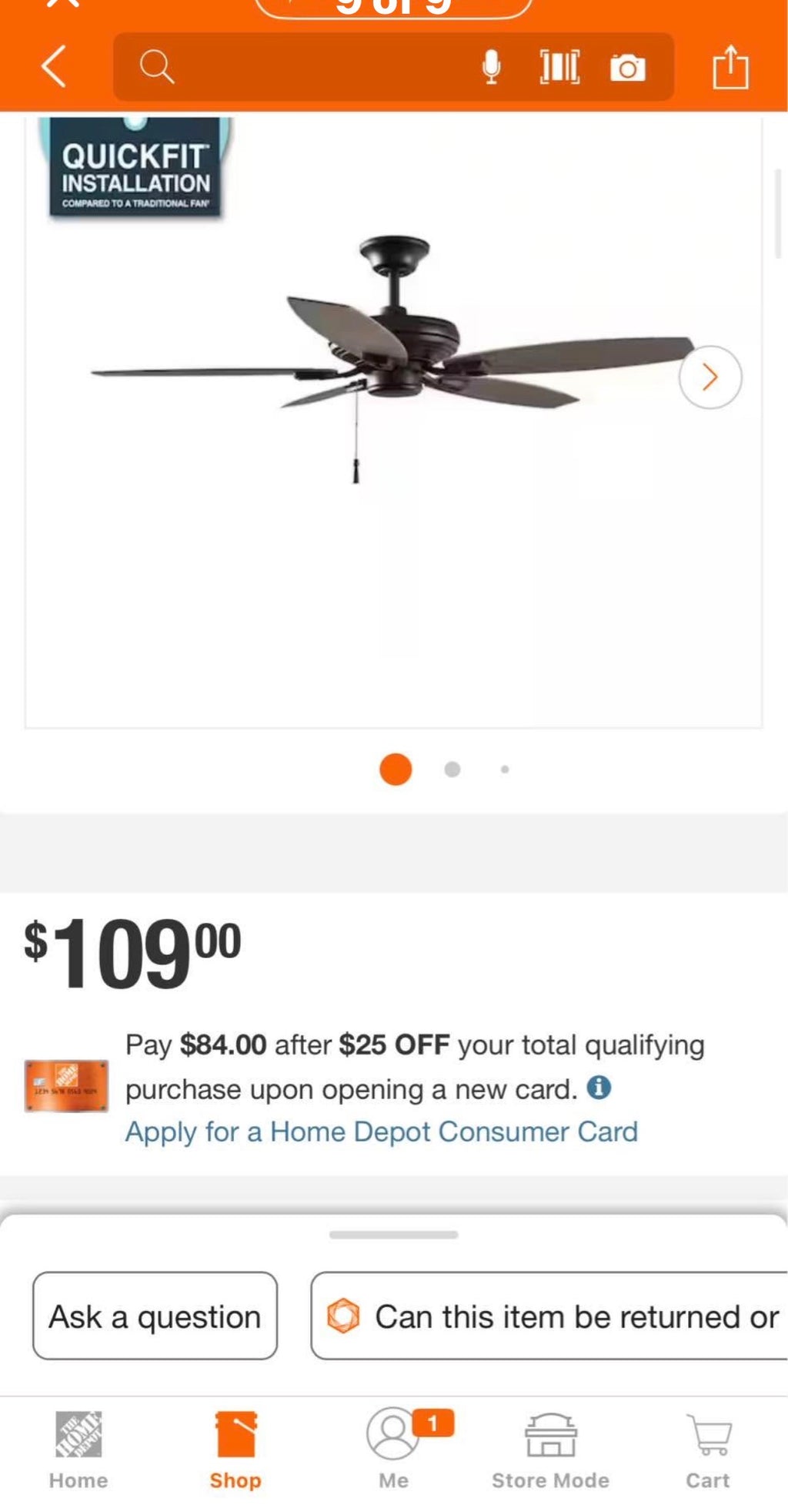 North Pond 52 in Indoor/Outdoor  Ceiling Fan