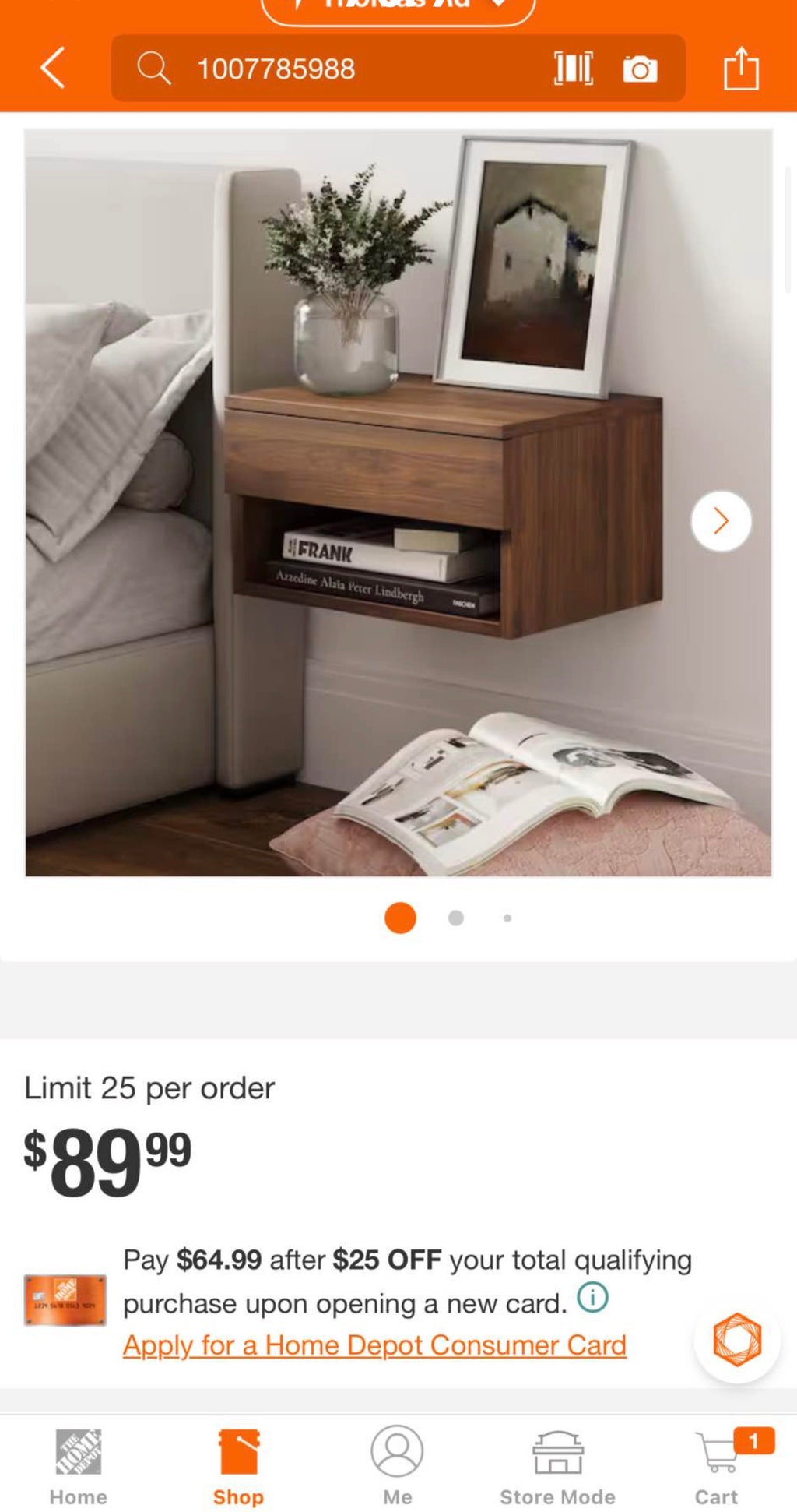 Dark Walnut Brown Rectangle Wood  Nightstand