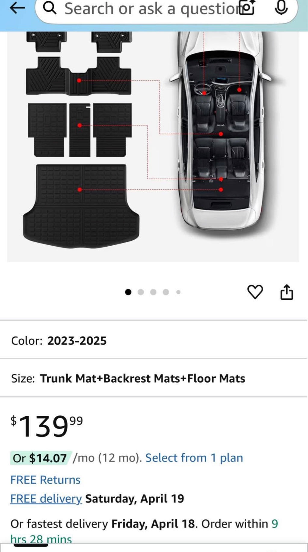 Lexus RX350 Floor Mats 2023-2025