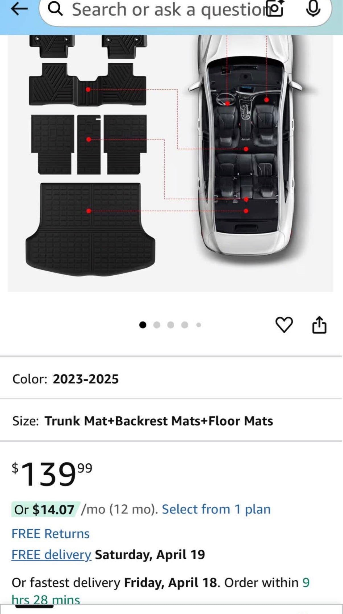 Lexus RX350 Floor Mats 2023-2025