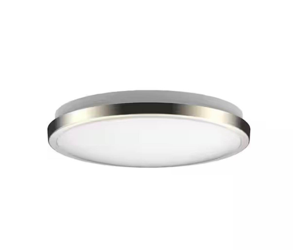 10 in. Ring Brushed Nickel LED Flush Mount Ceiling Light