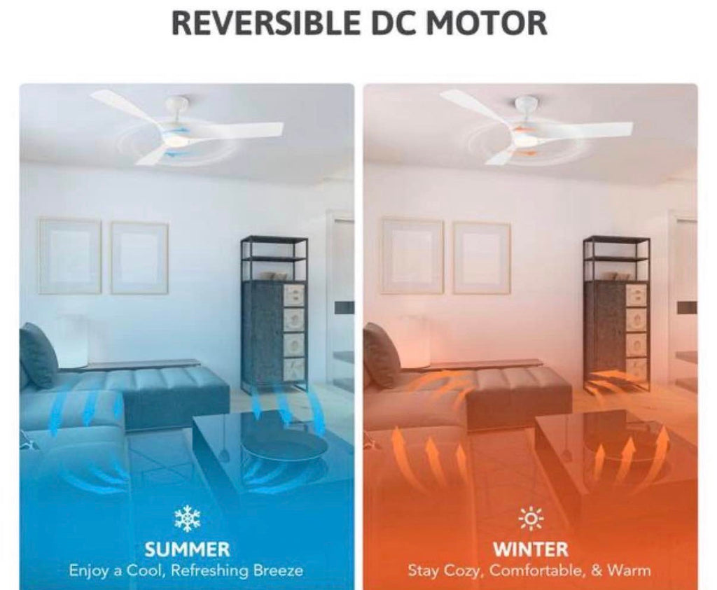 52 in. Smart Indoor White Ceiling Fan with 3000-6500K LED Light