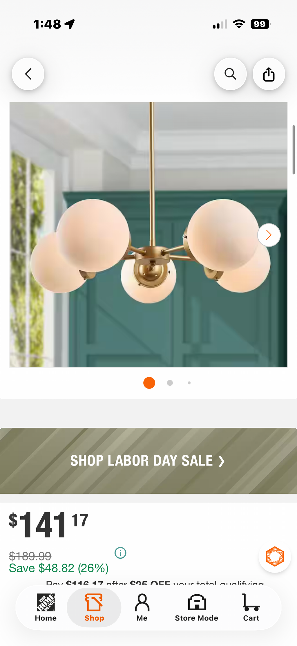 Modern Globe Dining Room Chandelier