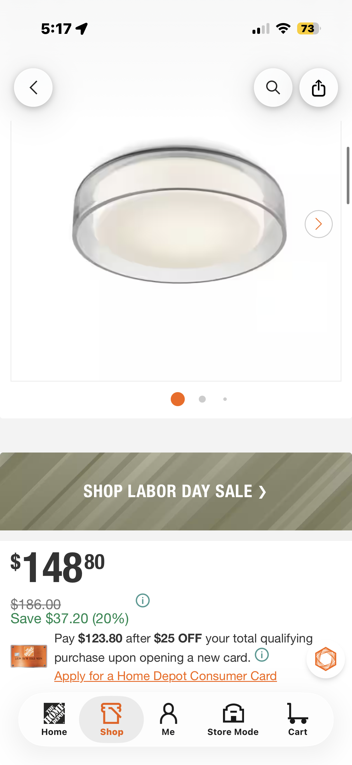 KUZCO ASTON 10 IN. CLEAR Flush Mount