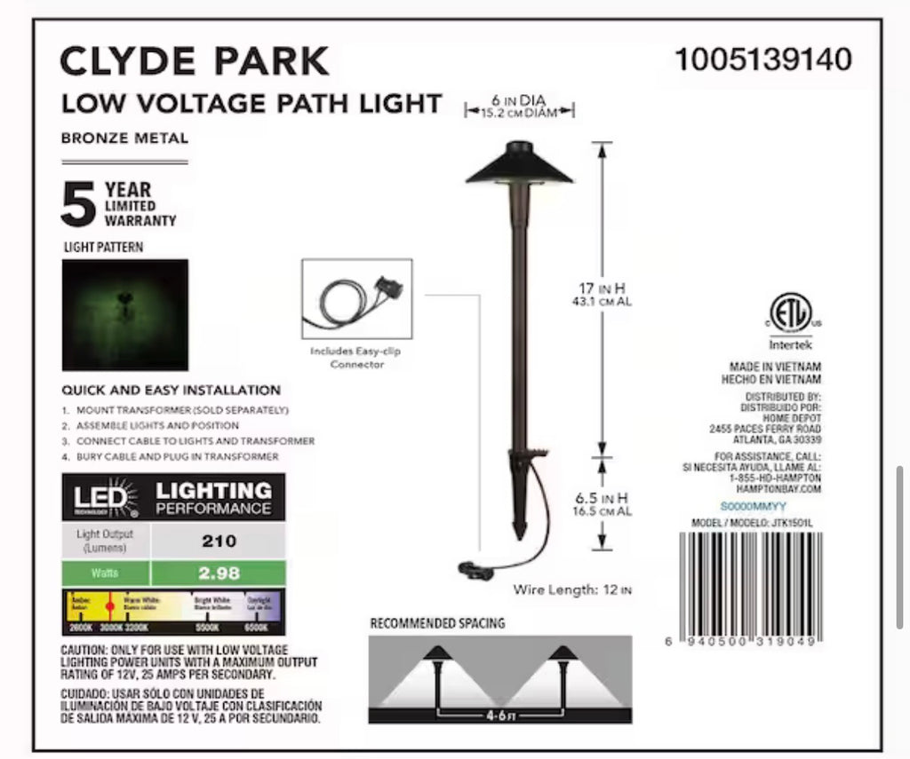 LED Outdoor Landscape Weather Resistant Path Light (6-Pack)