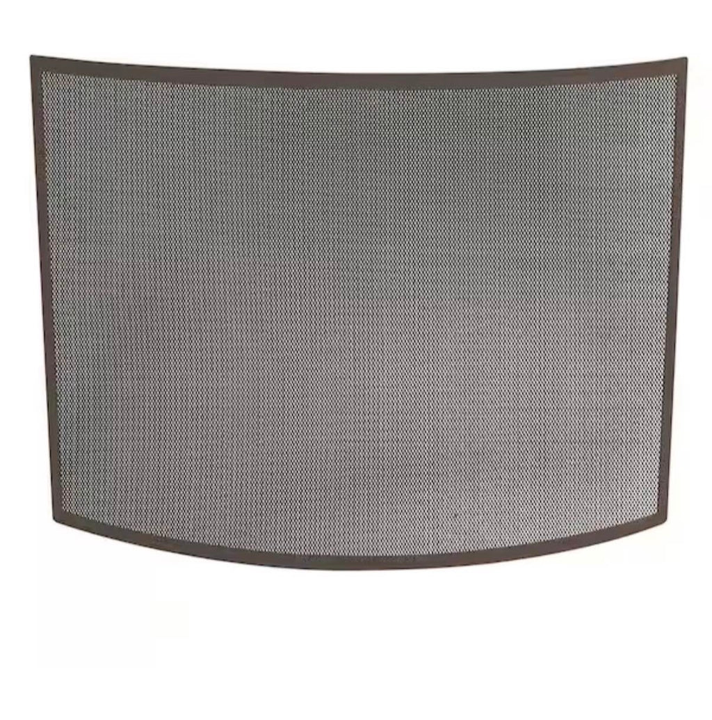 Curved Bronze 41 in. Single-Panel Fireplace Screen