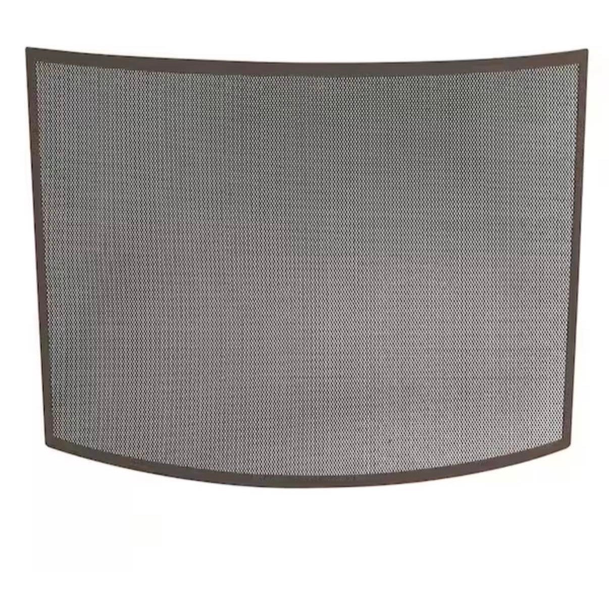 Curved Bronze 41 in. Single-Panel Fireplace Screen