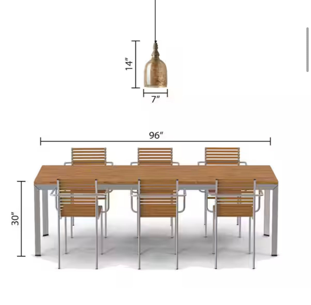 1-Light Bell-Shaped Glass Shade Pendant Lamp with Mango Wood Accent