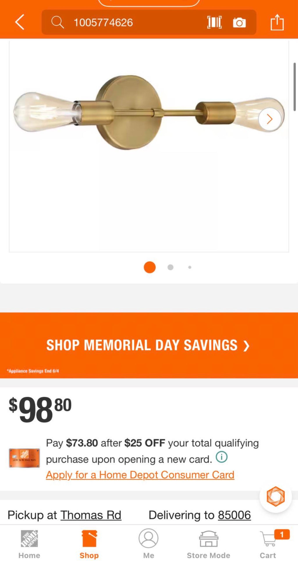 Iconic 5 in. Antique Brushed Brass Sconce