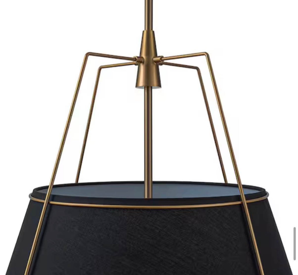 Modern Farmhouse 23.6 in 4-Light Brass Frame Pendant Light