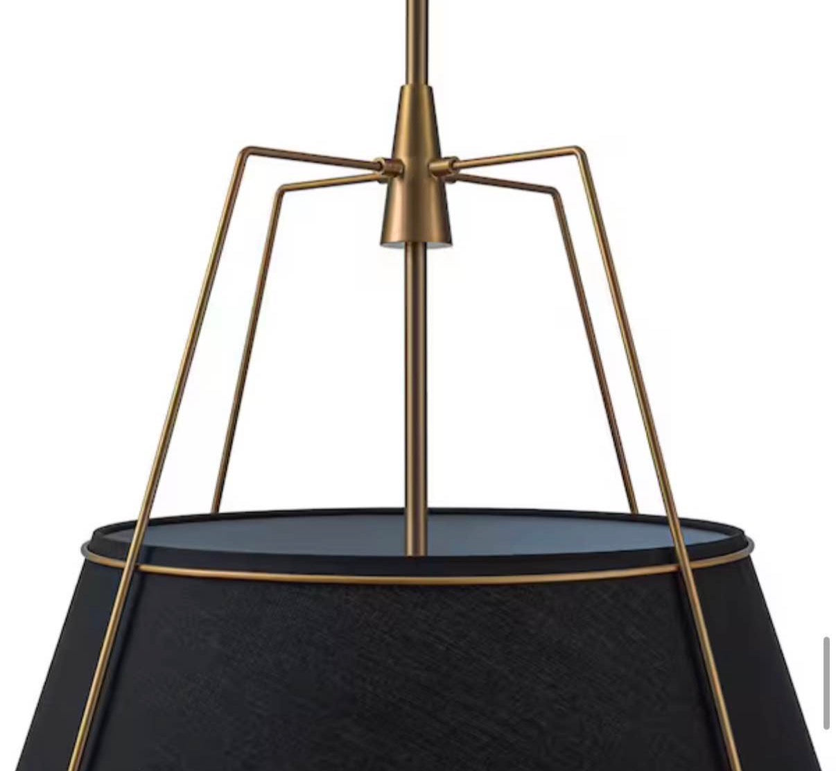 Modern Farmhouse 23.6 in 4-Light Brass Frame Pendant Light