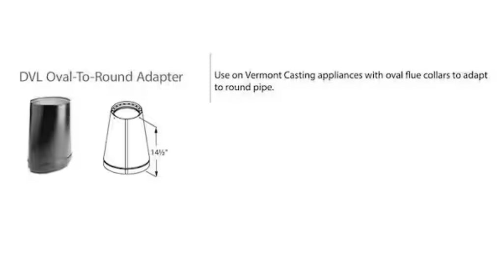 Double Wall Stove Pipe 6in. Diameter Oval-To-Round Adapter