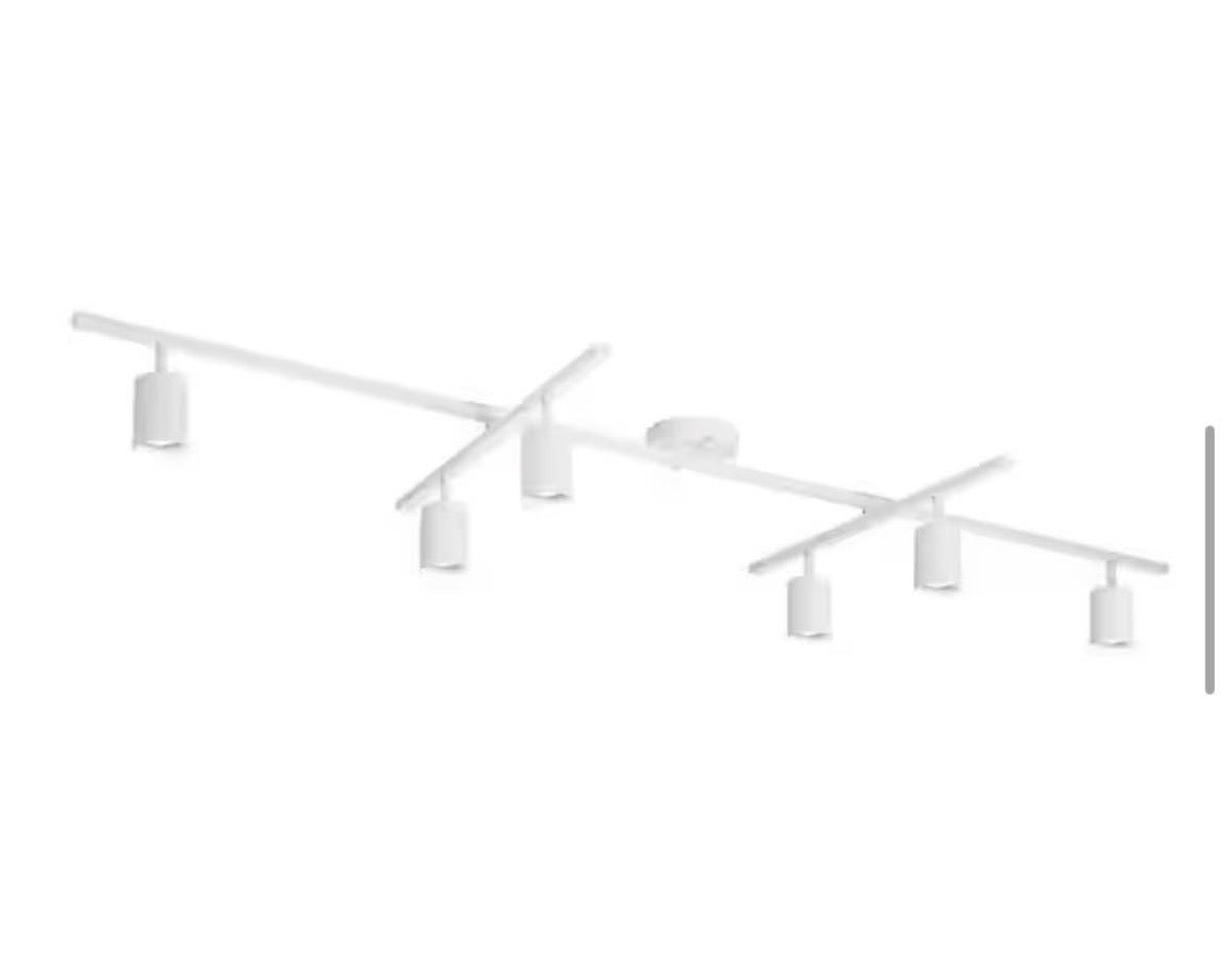 6 Ft, Matte White Ceiling Hard Wired Track Lighting Kit