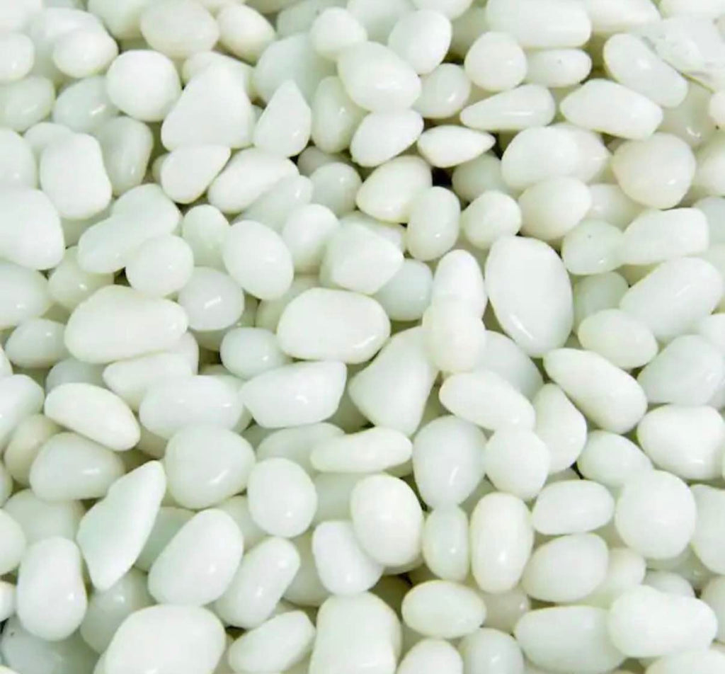 10 lbs. of Snow White 3/8 in. Fire Glass Dots