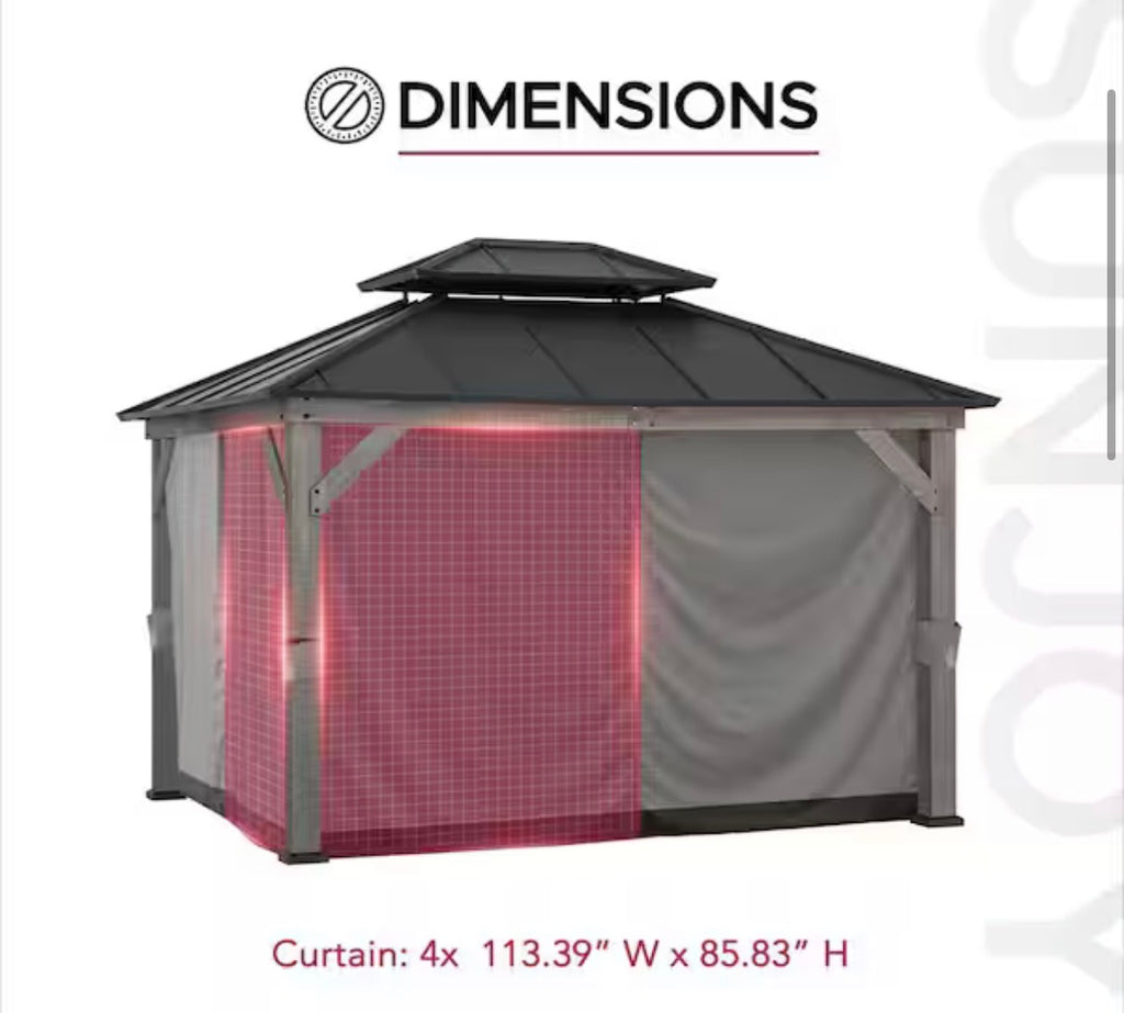 Replacement Universal Curtains for Gazebo 10x12 ft