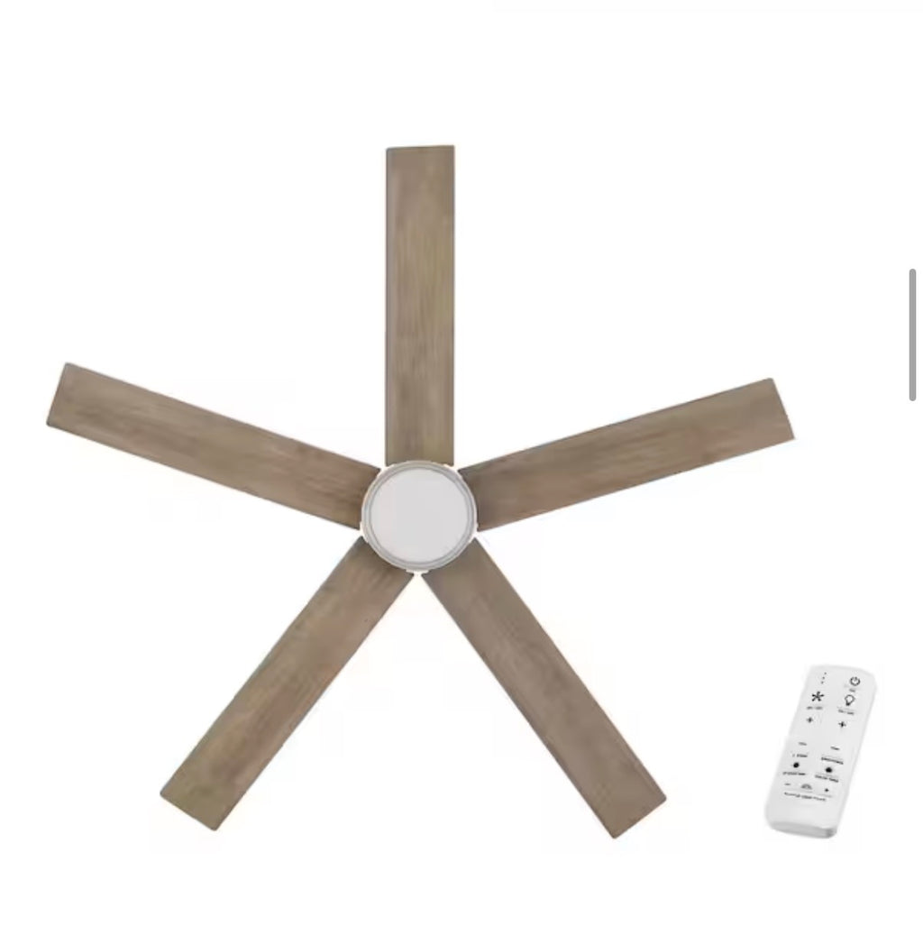 Ashburrow 52 in. Brushed Nickel Ceiling Fan with Led lights