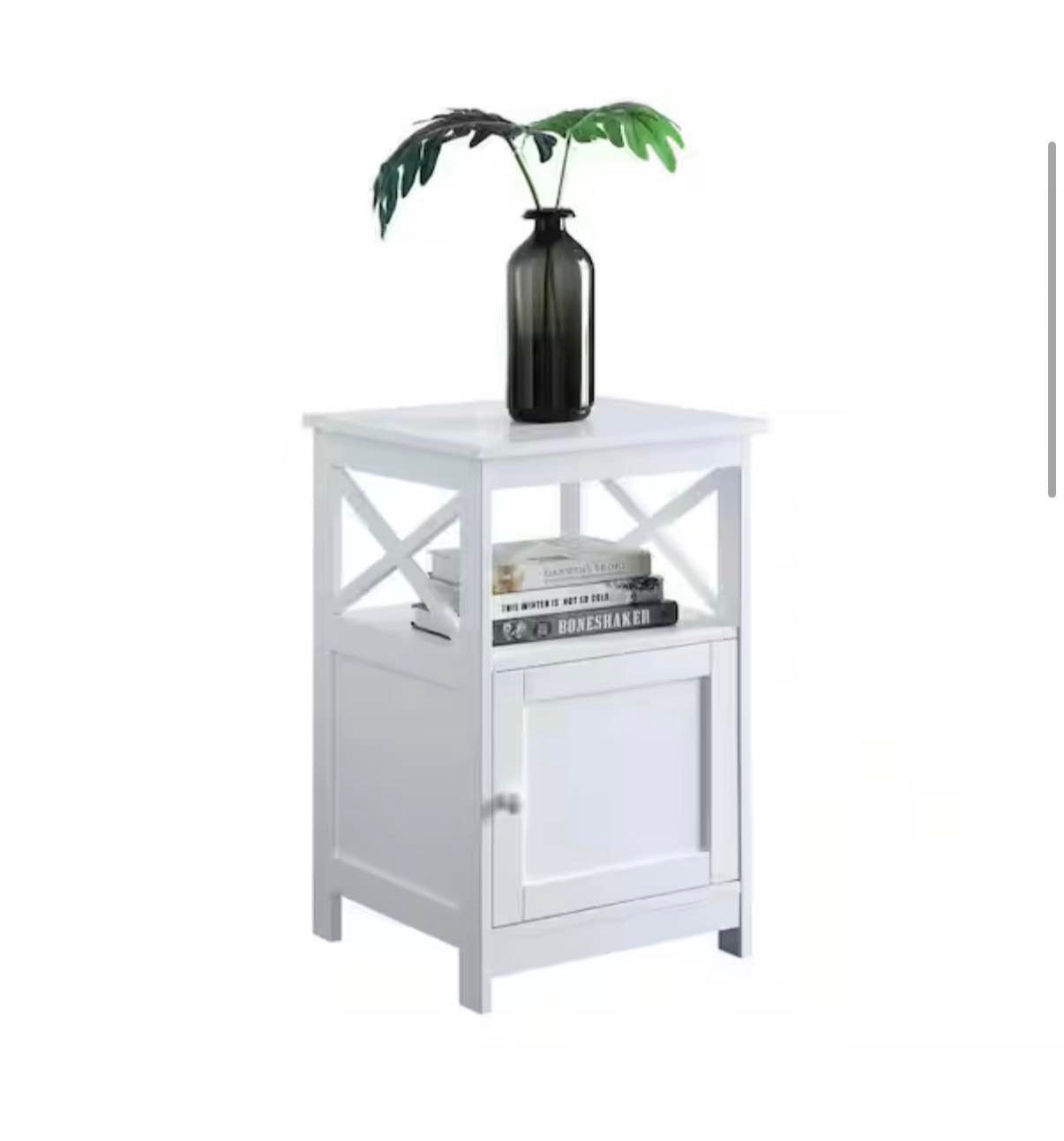Oxford End Table with Storage Cabinet and Shelf