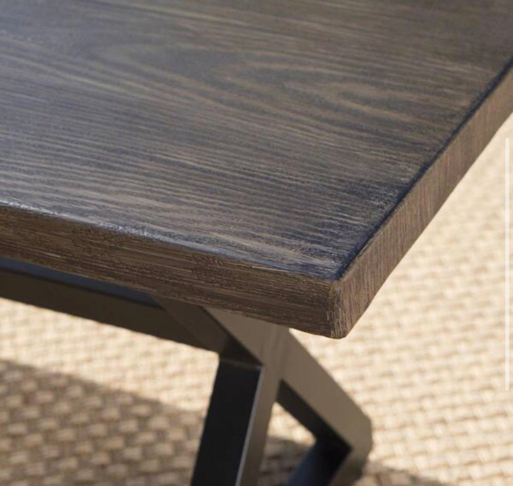 Rolando Brown Metal Outdoor Patio Dining Table