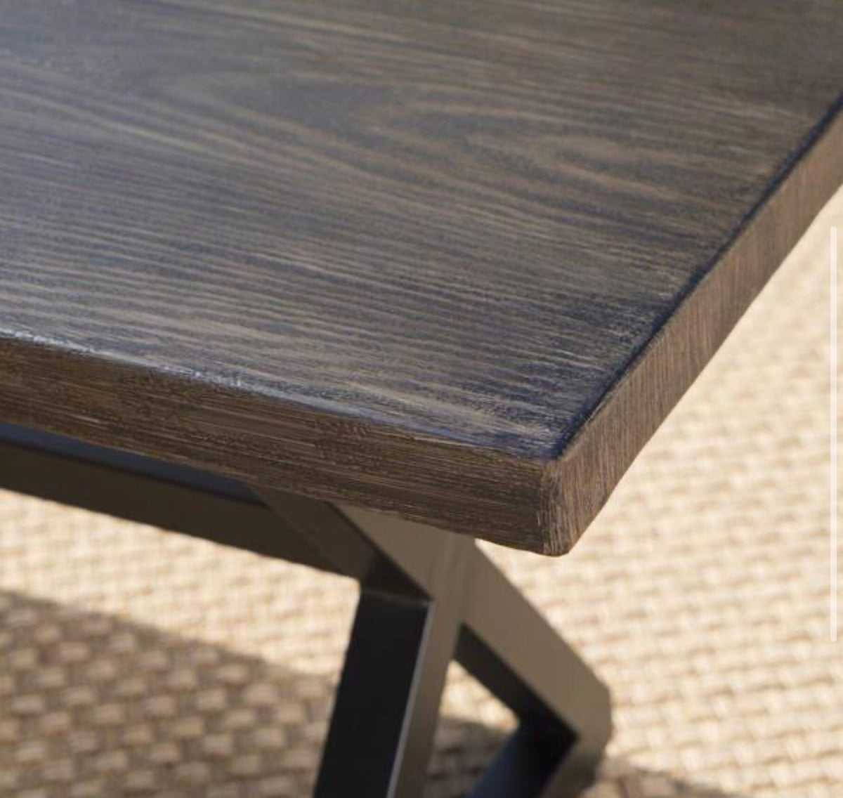 Rolando Brown Metal Outdoor Patio Dining Table