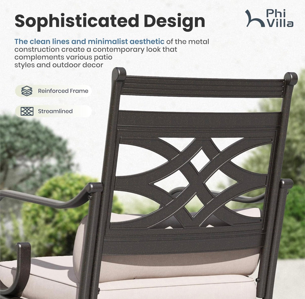 Swivel Patio Dining Chairs, Set of 2