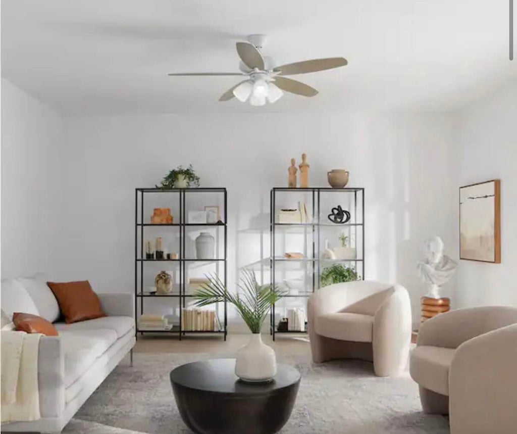 52 in. Indoor White Dual Mount Ceiling Fan