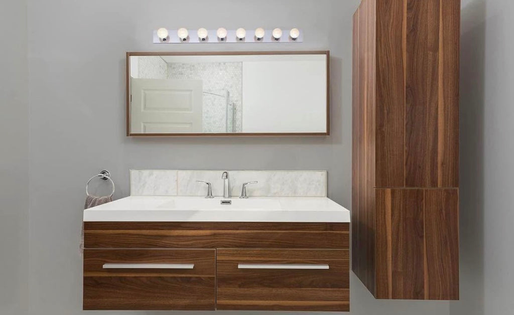48 in. 8-Light Chrome Traditional Bathroom Vanity Light