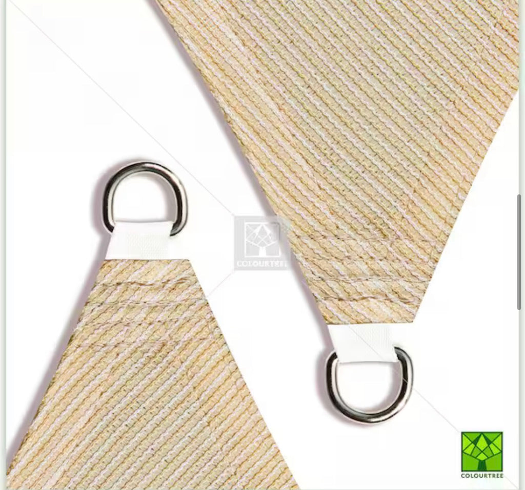 12 ft. x 12 ft. 190 GSM Beige Square Sun Shade Sail Screen Canopy