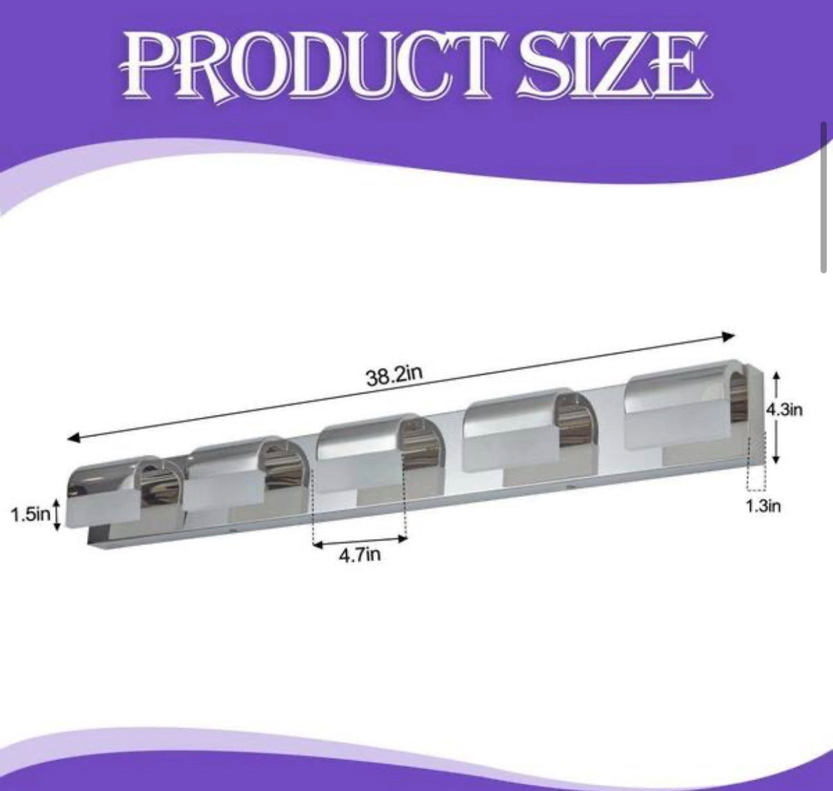 Modern 5-Light Chrome LED Bathroom Vanity Light