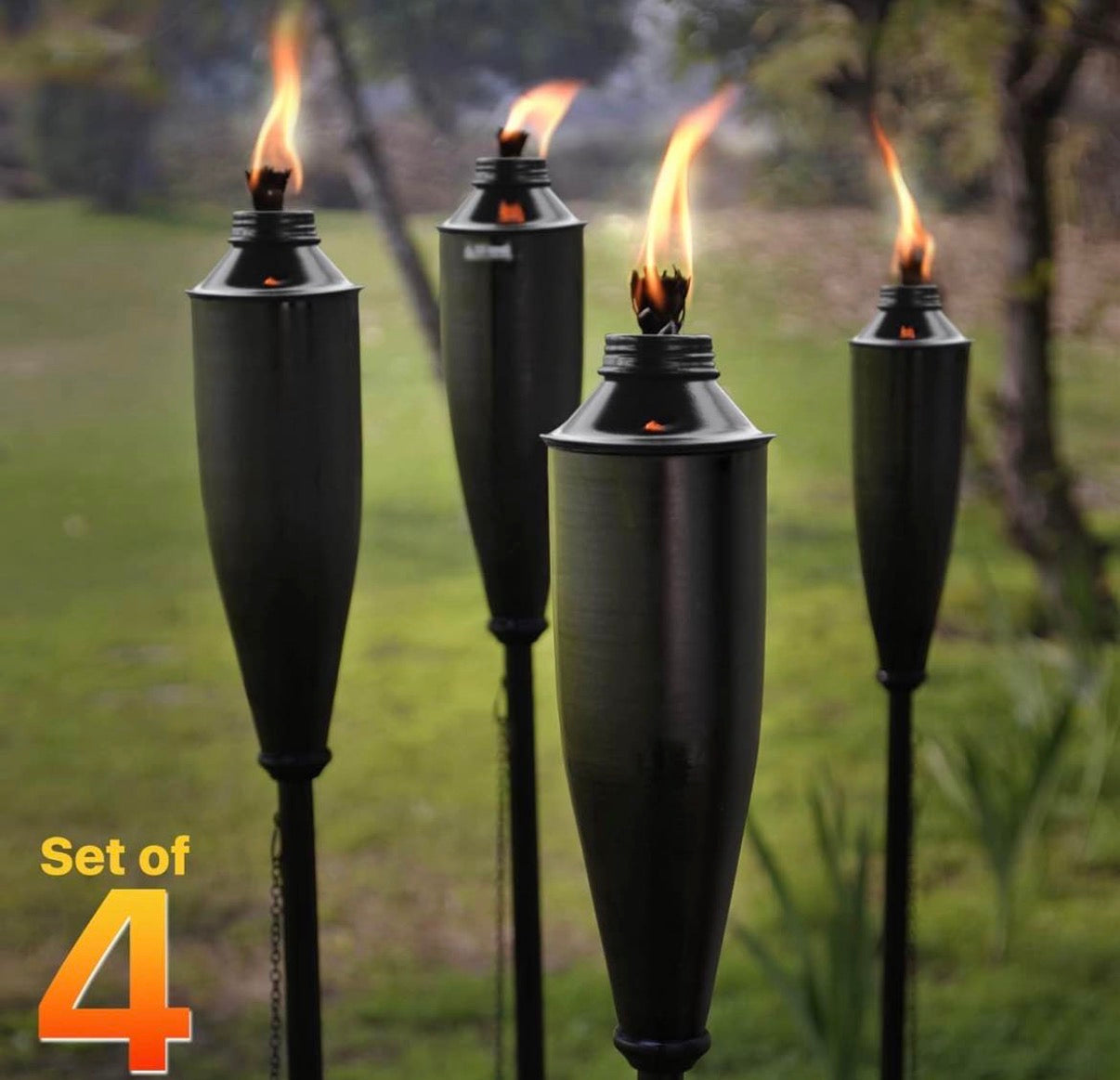 60” Metal Garden Torches Set Of 4