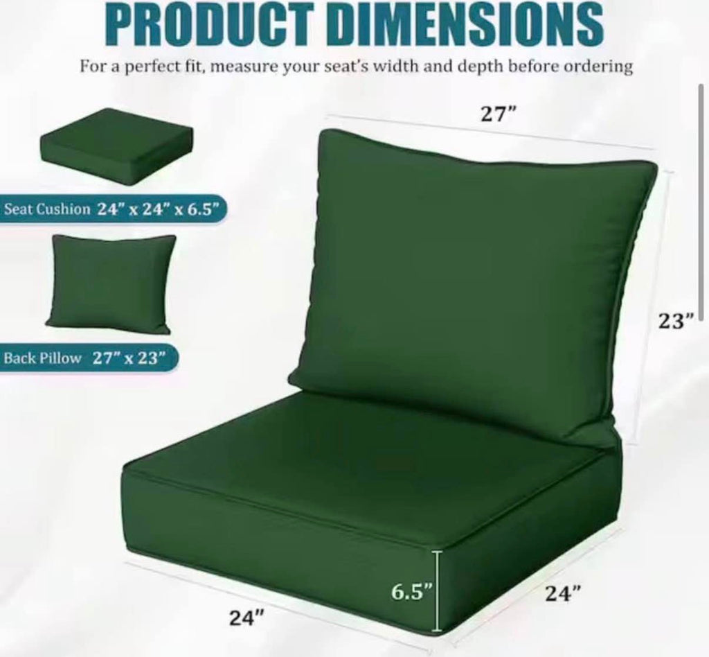 Outdoor  Seat Cushion (2 -Pack) Green