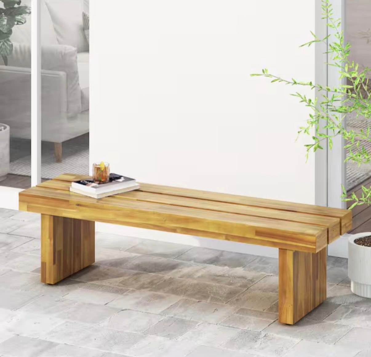 57 inches Datona Wood Outdoor Patio Bench