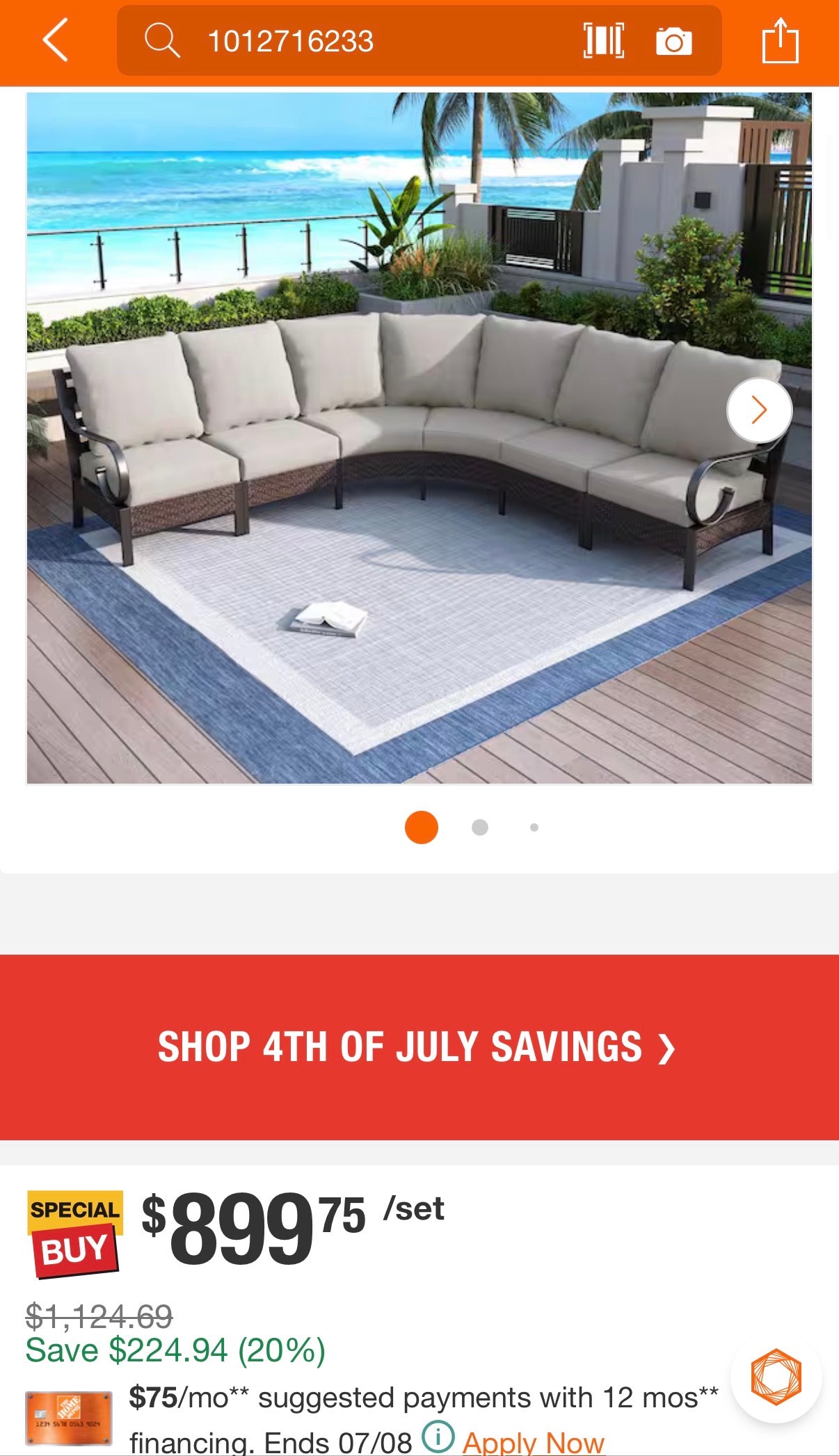 Black 6-Piece Metal Outdoor Sectional with Beige Cushions